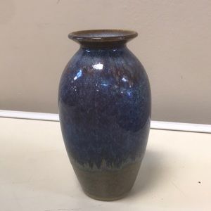 Artist‎ Signed 6" Art Pottery Drip Glaze Bud Vase